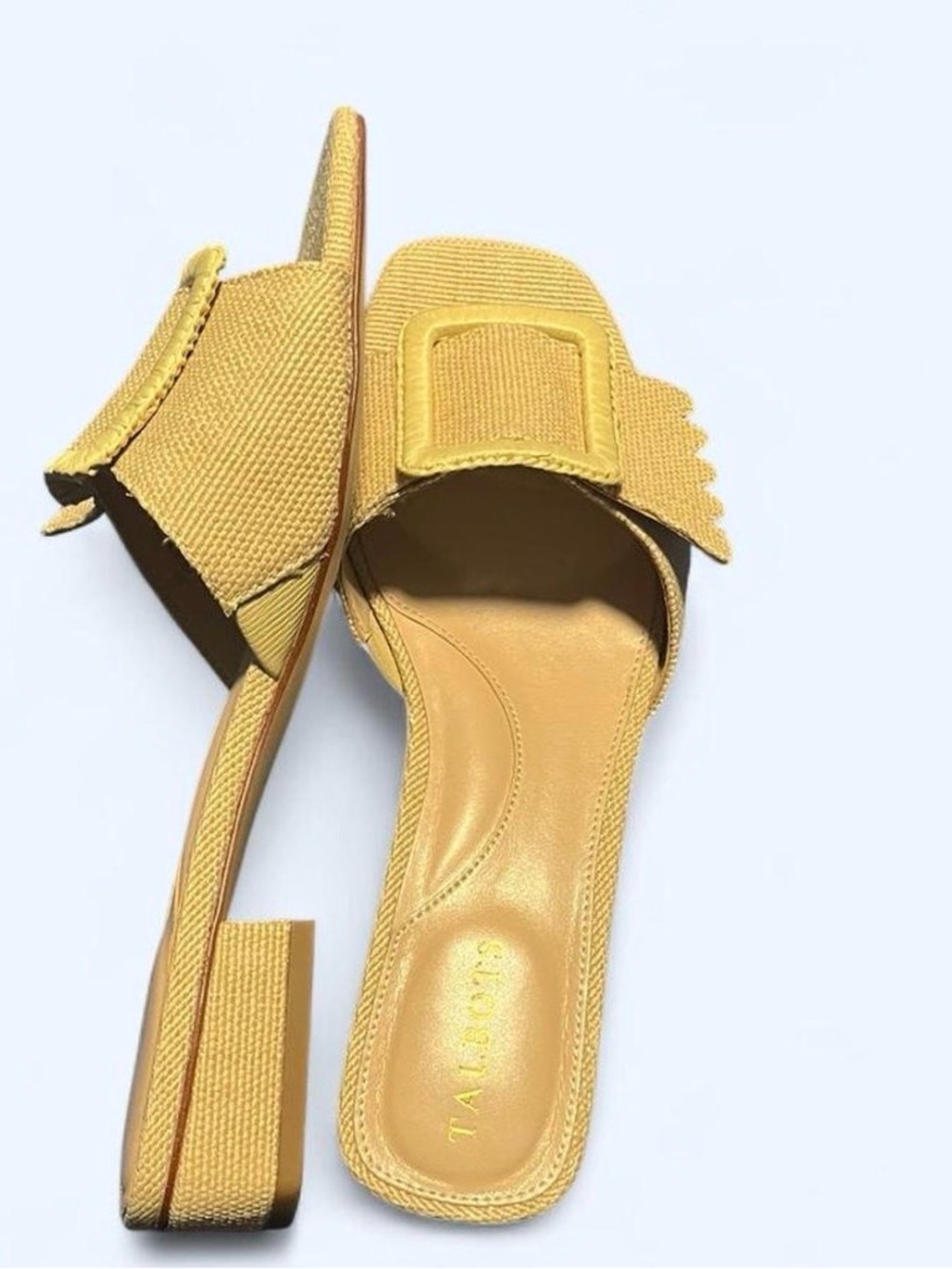Talbots tan & cream block heel sandals